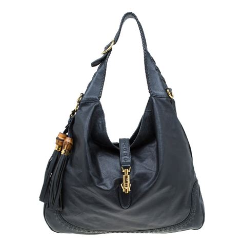 black cervo leather gucci medium new jackie hobo|gucci jackie silhouette collection.